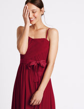 Detachable Straps Pleated Maxi Dress